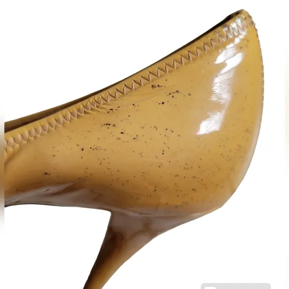 PRADA Patent Leather Heels Mustard Yellow 38 1/2 US 8