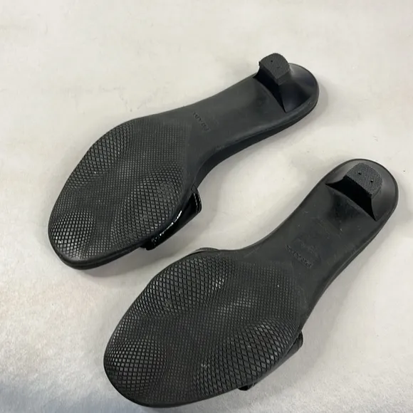 Prada Sport Y2K Grosgrain Kitten Heel Patent Leather Slide Sandals