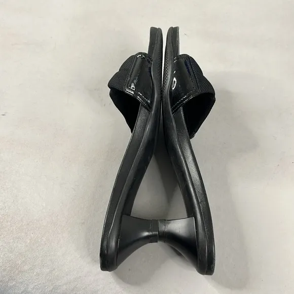 Prada Sport Y2K Grosgrain Kitten Heel Patent Leather Slide Sandals