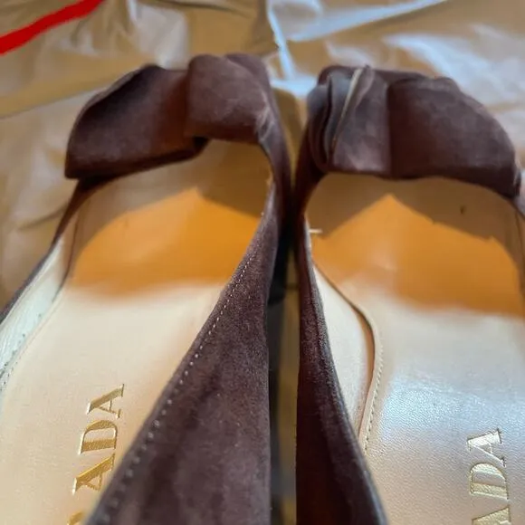 PRADA Suede Pumps – Black – Size 39 US 9 – 4&quot; Heel – Designer Heels