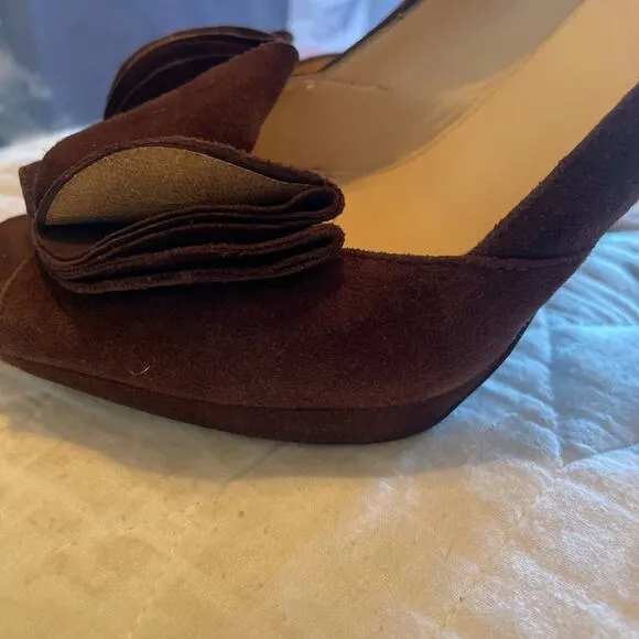 PRADA Suede Pumps – Black – Size 39 US 9 – 4&quot; Heel – Designer Heels