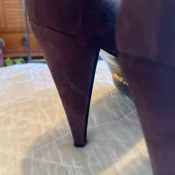PRADA Suede Pumps – Black – Size 39 US 9 – 4&quot; Heel – Designer Heels