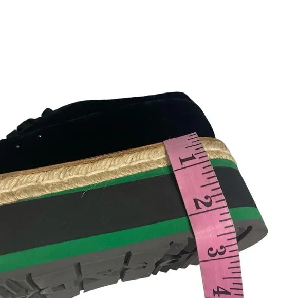 PRADA velvet embellished platform loafer shoes 35