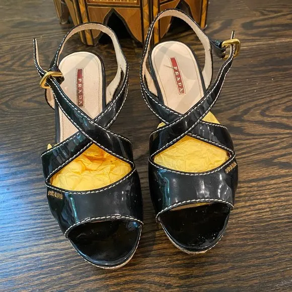 Prada Wedge Sandals Size 38
