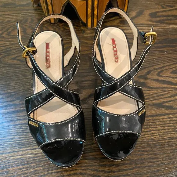 Prada Wedge Sandals Size 38