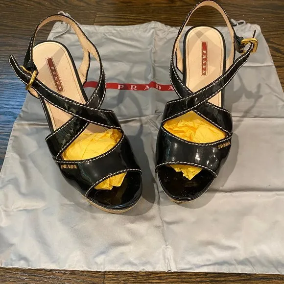 Prada Wedge Sandals Size 38
