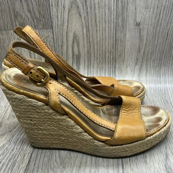 Prada Wedge Tan Espadrilles
