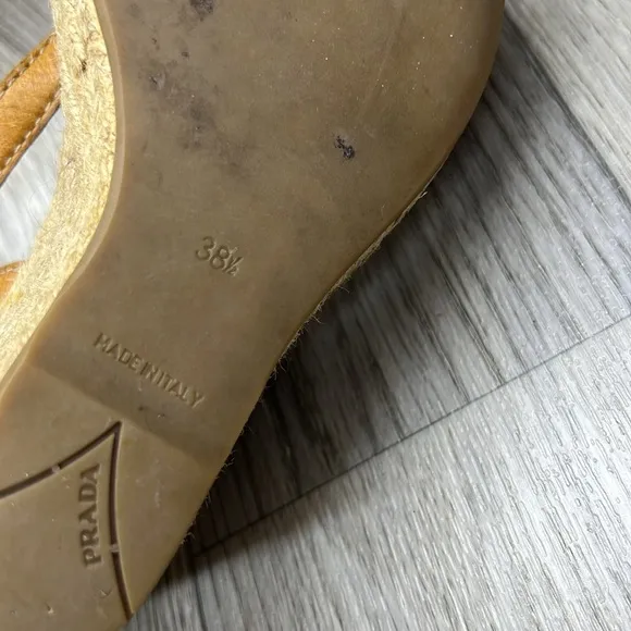 Prada Wedge Tan Espadrilles