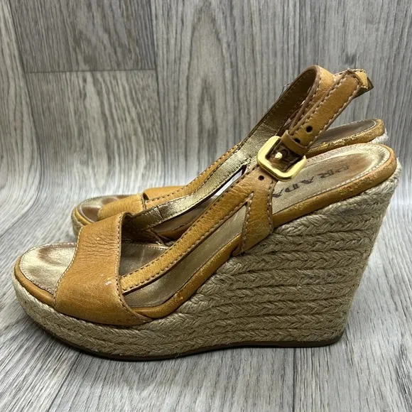 Prada Wedge Tan Espadrilles