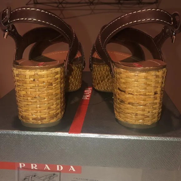 Prada women’s 37.5 platform leather shoes