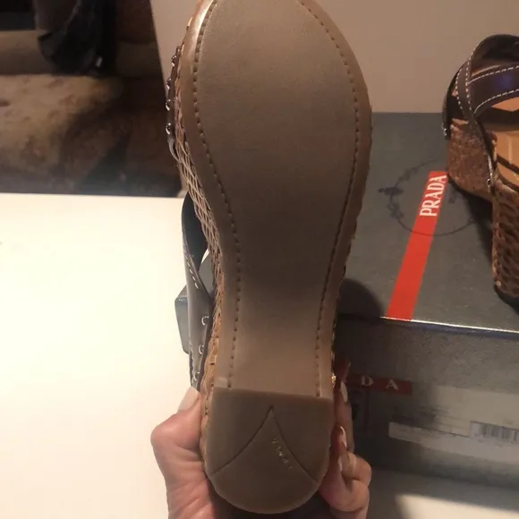 Prada women’s 37.5 platform leather shoes