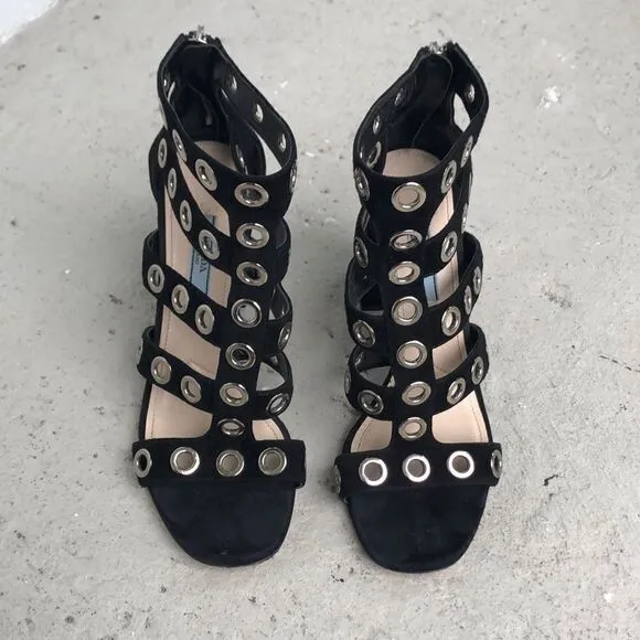 Prada rivet heeled sandals