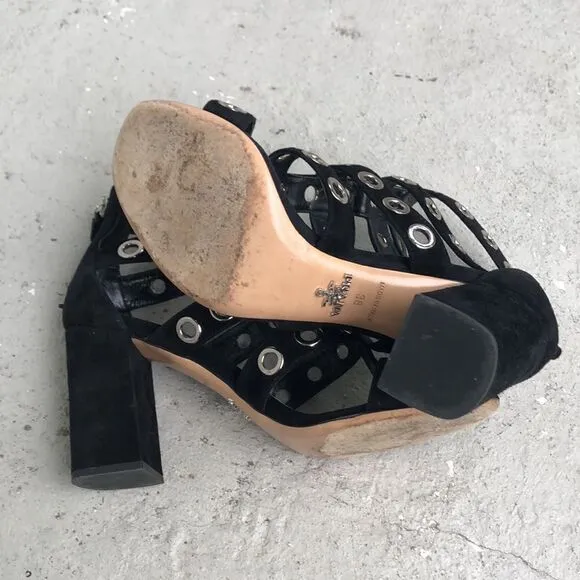 Prada rivet heeled sandals