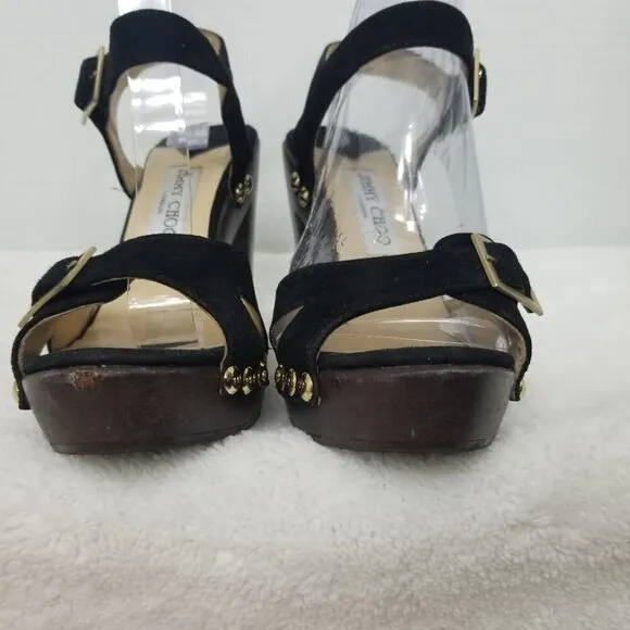 PRICE DROP-Jimmy Choo Black Suede Sling Back sandals