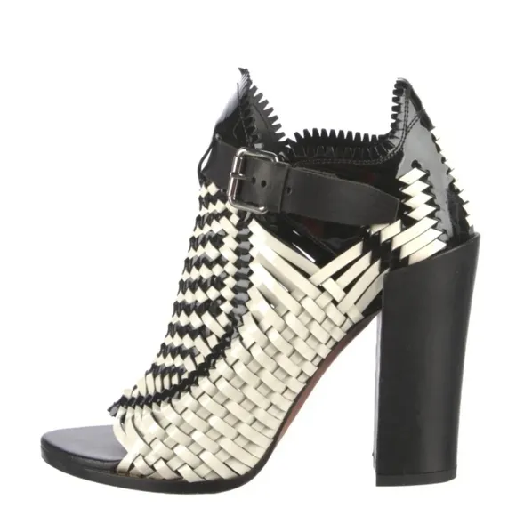 Proenza Schouler Patent Leather Woven Sandals/ Heels/ Peeptoe Booties