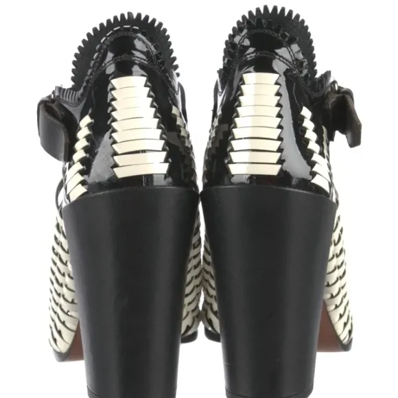 Proenza Schouler Patent Leather Woven Sandals/ Heels/ Peeptoe Booties