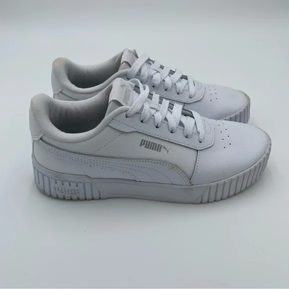 Puma Carina 2.0 Leather Chunky Lace Up Platform Tennis Shoes Sneakers Size 7
