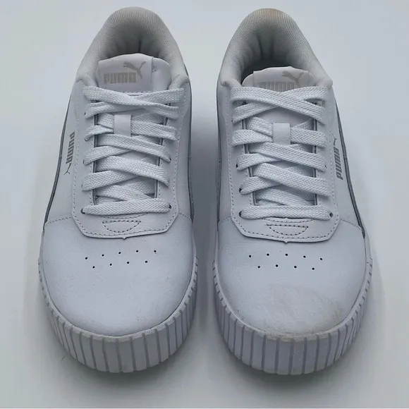Puma Carina 2.0 Leather Chunky Lace Up Platform Tennis Shoes Sneakers Size 7