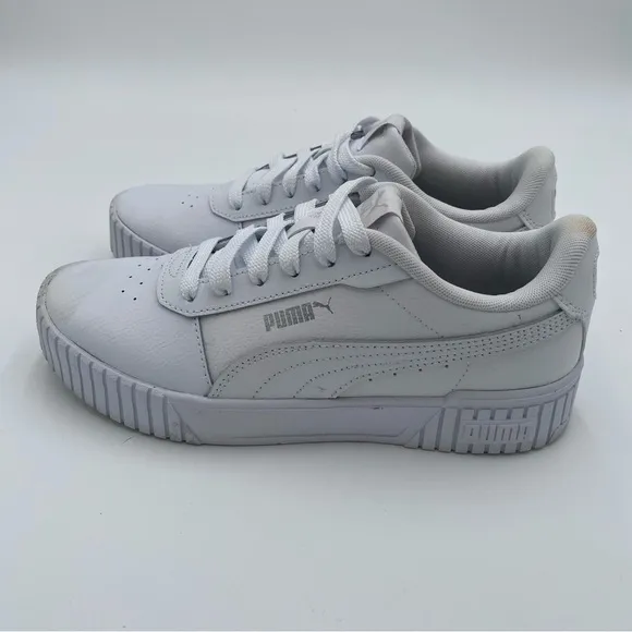 Puma Carina 2.0 Leather Chunky Lace Up Platform Tennis Shoes Sneakers Size 7