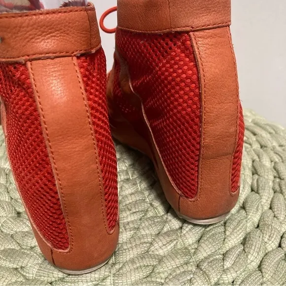 Puma Hussein Chalayan Hakkoda Summer Orange Leather/Mesh Hidden Wedge Sandals