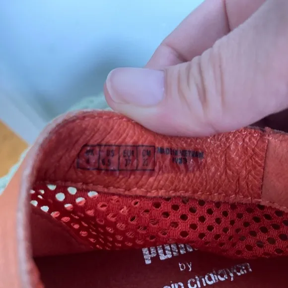 Puma Hussein Chalayan Hakkoda Summer Orange Leather/Mesh Hidden Wedge Sandals