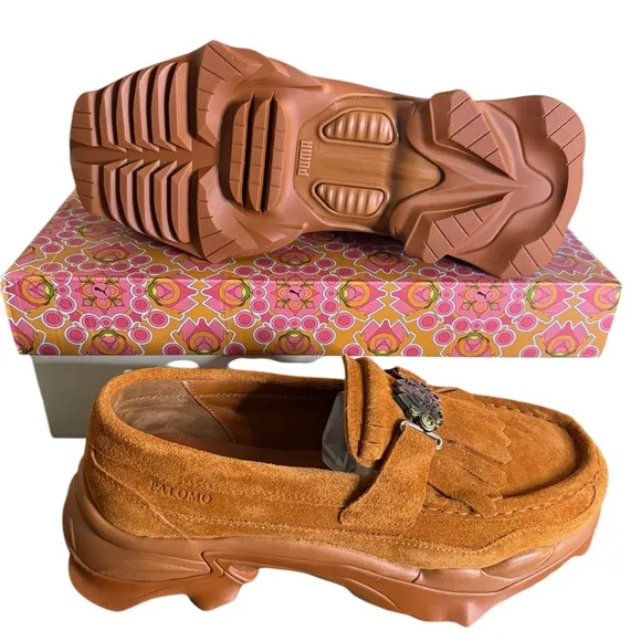 Puma Nitefox Palomo Men's Orange Suede Loafers