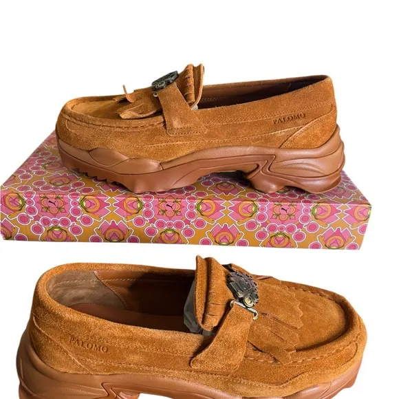 Puma Nitefox Palomo Men's Orange Suede Loafers