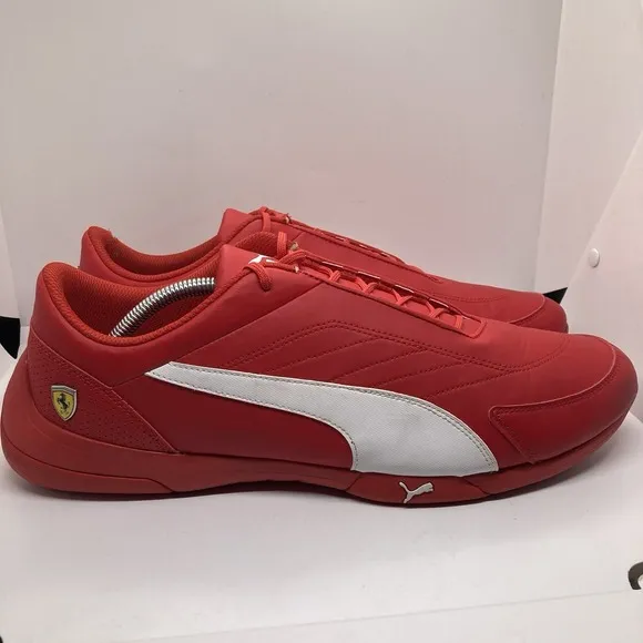 Puma Scuderia Ferrari Mens size 14 Red Kart Cat III Trainers Shoes Sneakers