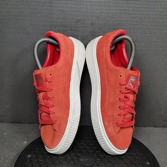 Puma Suede Platform Shoes Womens Sz 9.5 Barbados Cherry Sneakers