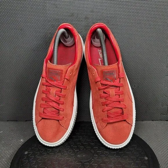 Puma Suede Platform Shoes Womens Sz 9.5 Barbados Cherry Sneakers