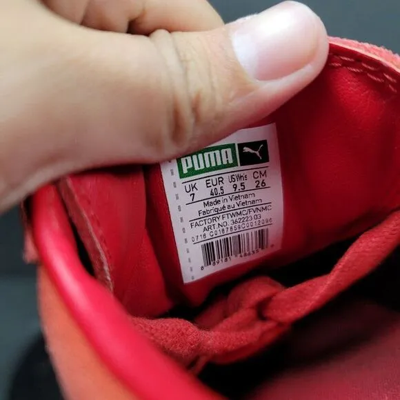 Puma Suede Platform Shoes Womens Sz 9.5 Barbados Cherry Sneakers