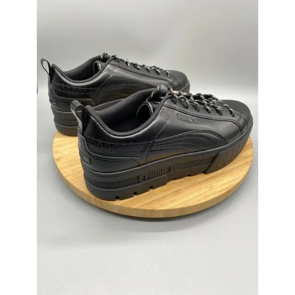 Puma X  Dua Lipa Shoes Womens Size 10 Black Platform Sneaker Lace Low 388013-01