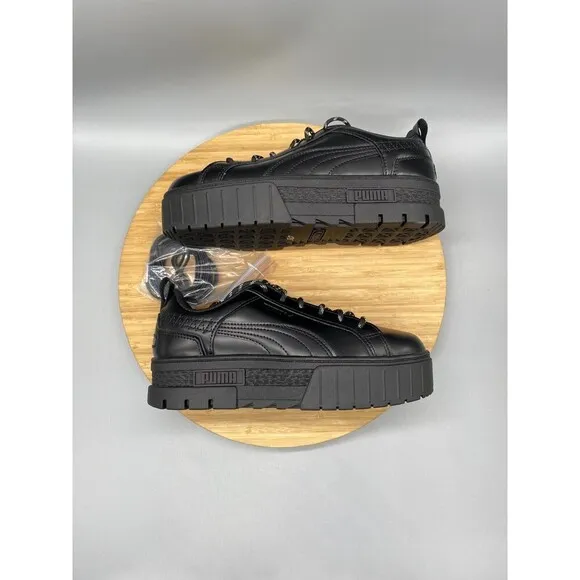 Puma X  Dua Lipa Shoes Womens Size 10 Black Platform Sneaker Lace Low 388013-01