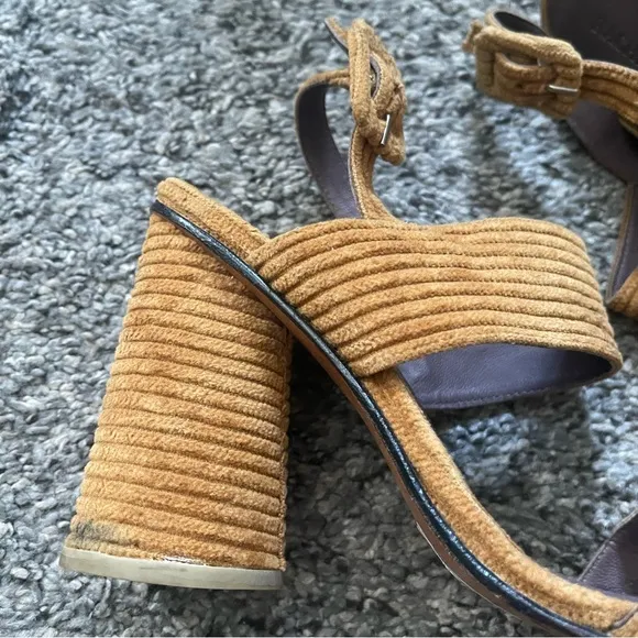 Rachel Comey Brown Corduroy Block  Heel  Sandals size 7