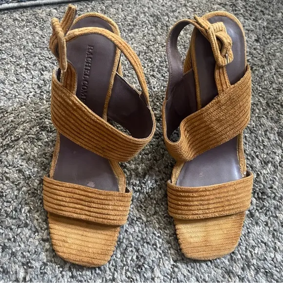 Rachel Comey Brown Corduroy Block  Heel  Sandals size 7
