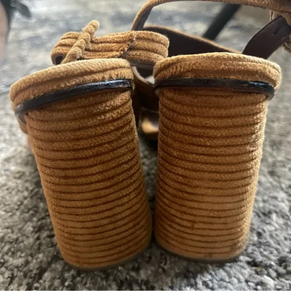 Rachel Comey Brown Corduroy Block  Heel  Sandals size 7