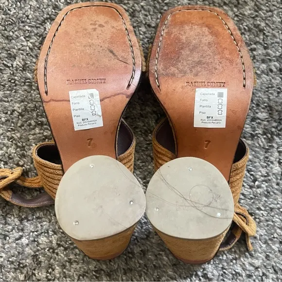 Rachel Comey Brown Corduroy Block  Heel  Sandals size 7