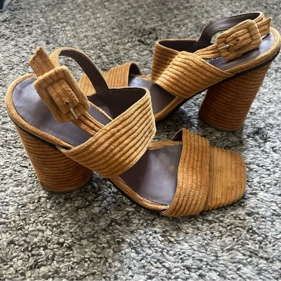 Rachel Comey Brown Corduroy Block  Heel  Sandals size 7