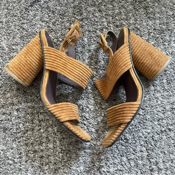 Rachel Comey Brown Corduroy Block  Heel  Sandals size 7