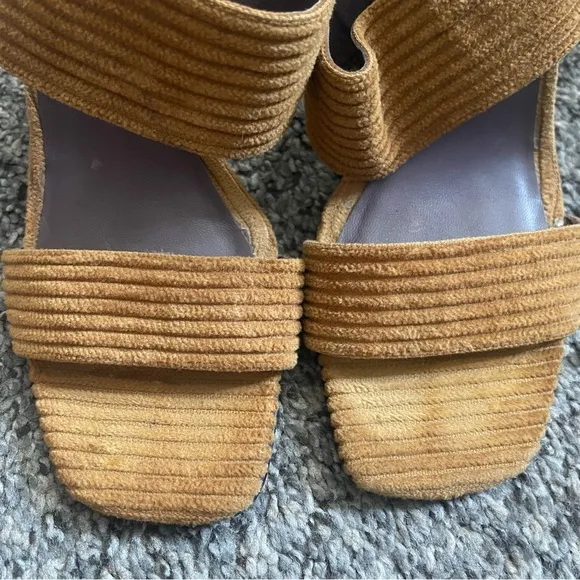 Rachel Comey Brown Corduroy Block  Heel  Sandals size 7