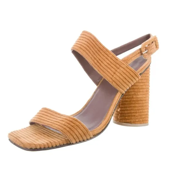 Rachel Comey Brown Corduroy Block  Heel  Sandals size 7