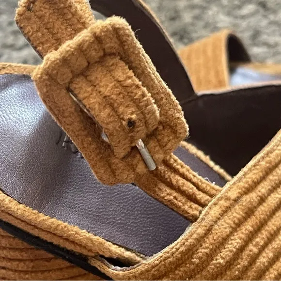 Rachel Comey Brown Corduroy Block  Heel  Sandals size 7