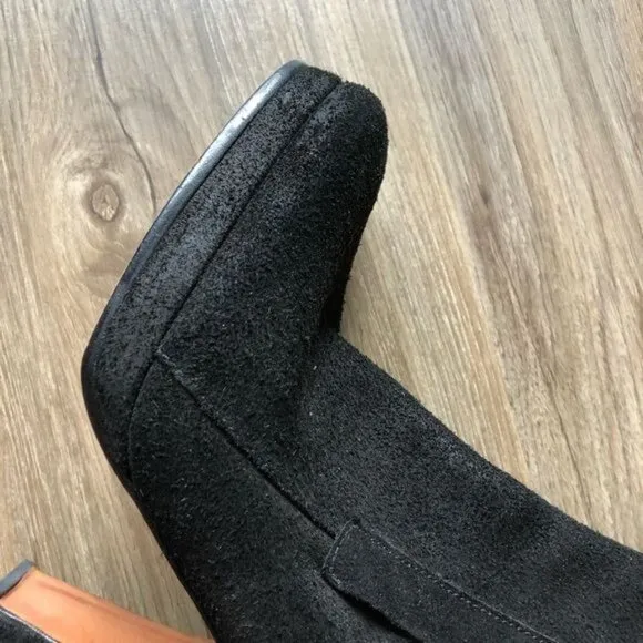 Rachel Comey Suede Heeled Midi Strap Block Heel Boots Booties