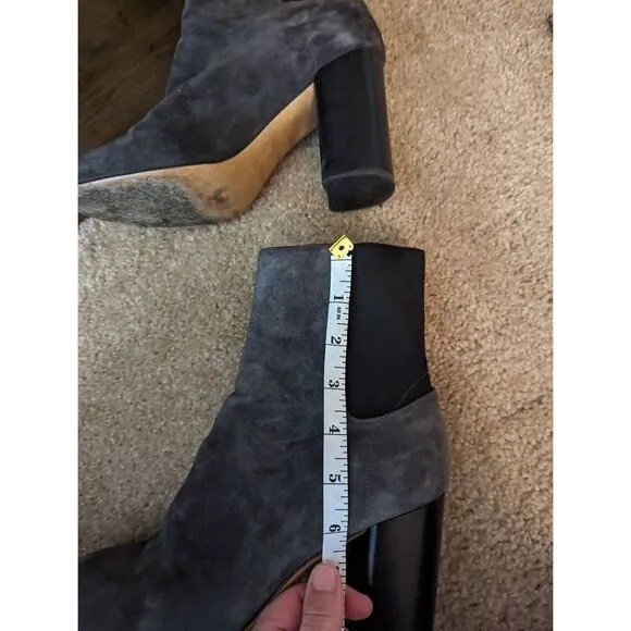 Rag &amp; Bone Agnes grey suede block heel ankle boots sz 38 euc