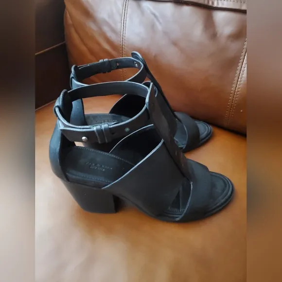 Rag &amp; Bone Charlie Block Heel Leather Sandals 38.5