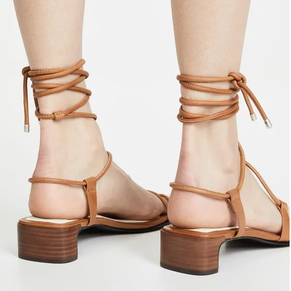 Rag &amp; Bone Cindy Tie leather sandals laced up tan 6.5