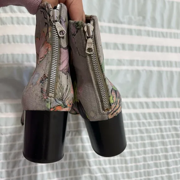 Rag &amp; Bone Drea Velvet Printed floral Leather Boots size 40