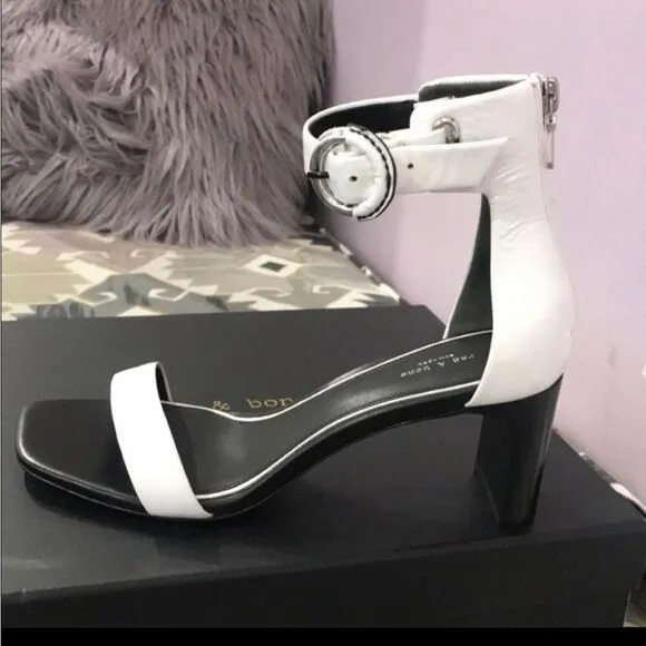 Rag &amp; Bone Ellis Mid Patent Leather Heel in White New in box
