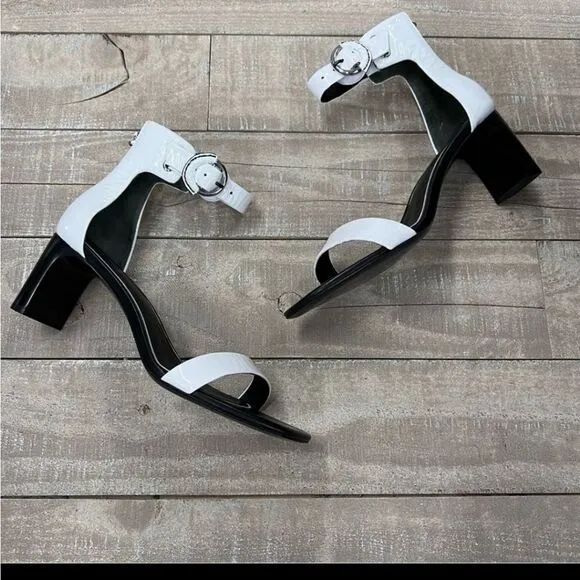 Rag &amp; Bone Ellis Mid Patent Leather Heel in White New in box