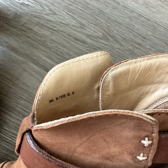 Rag &amp; Bone Harrow suede leather ankle boots in caramel color 8.5